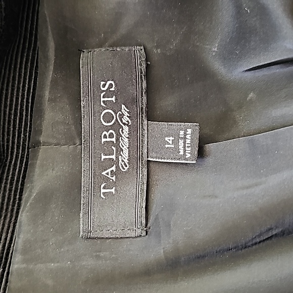 Talbots Black Pea Coat Double Breasted Textured Ridged Fully Lined Size 14 - Picture 12 of 14